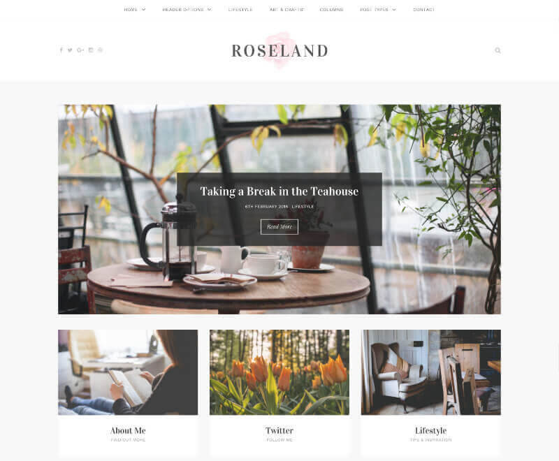 roseland blogging theme for wordpress