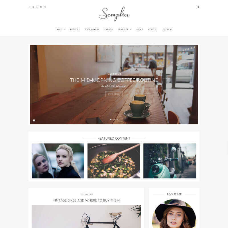 Semplice is a beautifully clean and modern blogging theme 