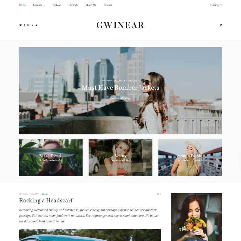 gwinear wordpress theme