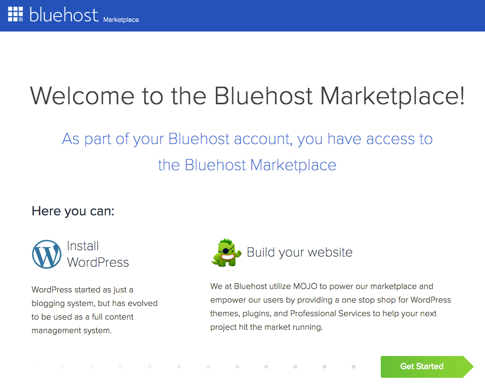 Install WordPress with Bluehost