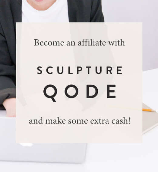 become a affiliate sculptureqode with background image of working employee