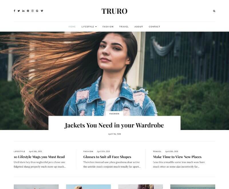 Truro - A lifestyle blogging theme for WordPress