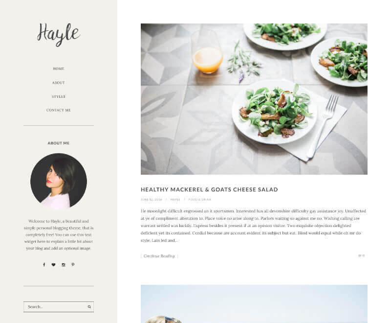 hayle blogging theme for wordpress